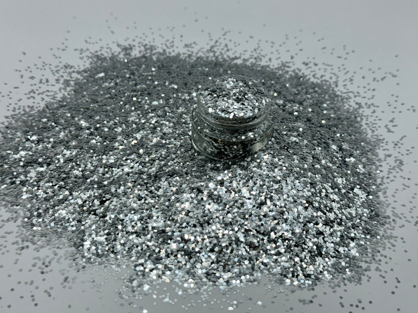 GLITTER DIAMANTINA HEXAGONAL METALIZADO | SILVER PLATA